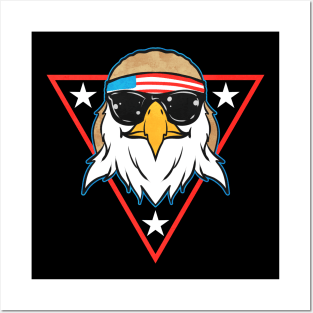 American Bald Eagle Mullet Sunglasses Patriotic Posters and Art